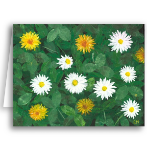 Kort med kuvert – Bland blommor och blad