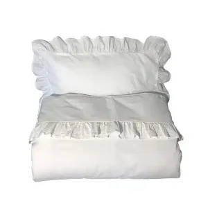 Mini Dreams Påslakanset Volang Vit