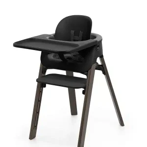 Stokke Steps Barnmatstol Black / Warm Brown